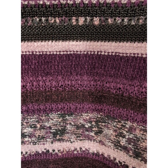 Valerie Stevens Size XL Purple Striped Cotton Blend Long Sleeve Sweater Retro - Picture 12 of 12